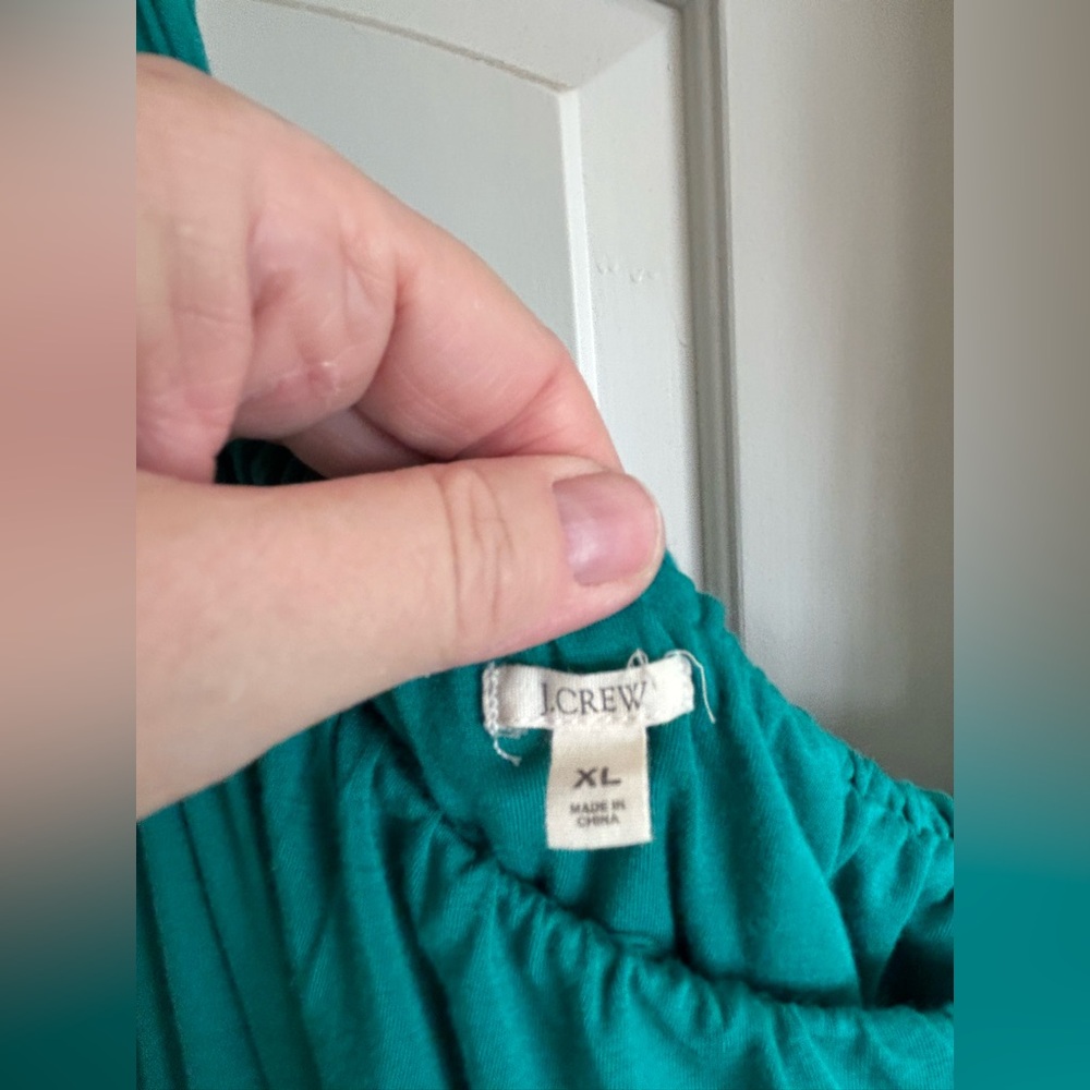 J CREW Vintage Thea One-Shoulder Grecian Dress in Emerald, Sz XXL - Picture 6 of 7